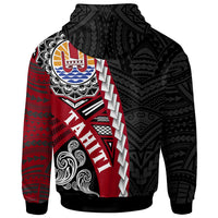 Tahiti Polynesian Zip up Hoodie Wave Tattoo - Polynesian Pride