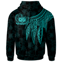 Samoa Custom Hoodie Polynesian Wings (Turquoise) - Polynesian Pride