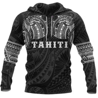 Tahiti Polynesian Tattoo All Over Hoodie White Unisex White - Polynesian Pride