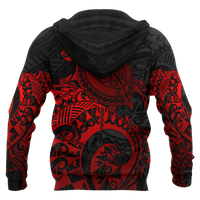 American Samoa Hoodie Polynesian Turtle (Full Red) - Polynesian Pride