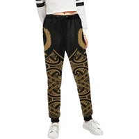 Pohnpei Tribal Sweatpant - Black Gold Unisex 6XL Black And Gold - Polynesian Pride