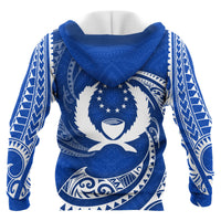 Pohnpei Micronesia Hoodie Blue Tribal Wave - Polynesian Pride