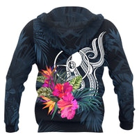 Yap Micronesia Hoodie Tropical Flowers - Polynesian Pride