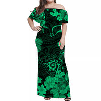 Polynesian Couple Outfits Hawaii Matching Dress and Hawaiian Shirt Polynesia Green Cool Shaka Sign LT13 - Polynesian Pride