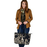 Polynesian Hawaii Leather Tote Bag - Hula Girl White - Polynesian Pride