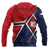 American Samoa Hoodie S Flag with Polynesian Patterns - Polynesian Pride