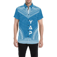 Yap Polynesian Chief Shirt - Flag Version Men Blue - Polynesian Pride