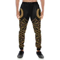 Pohnpei Tribal Sweatpant - Black Gold Unisex Black And Gold - Polynesian Pride