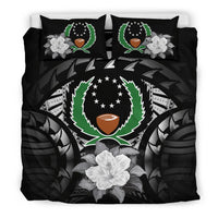Pohnpei Duvet Cover Set - Pohnpei Flag & Gray Hibiscus Gray - Polynesian Pride