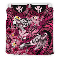 Kanaka Maoli (Hawaiian) Bedding Set - Waves Polynesian Turtle Hibiscus (Pink) - Polynesian Pride