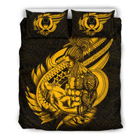 Polynesian Bedding Set - Pohnpei Duvet Cover Set Father And Son Gold - Polynesian Pride