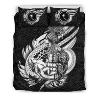 Polynesian Bedding Set - Chuuk Duvet Cover Set Father And Son Black - Polynesian Pride