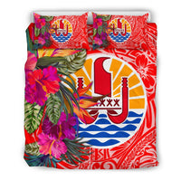 Tahiti Bedding Set - Hibiscus Polynesian Pattern Red Version - Polynesian Pride