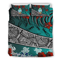 Guam Bedding Set - Lizard And Turtle Green - Polynesian Pride