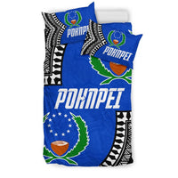 Pohnpei Flag Duvet Cover Set Micronesian Pattern - Polynesian Pride