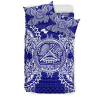 Polynesian Bedding Set - American Samoa Duvet Cover Set Map Blue - Polynesian Pride