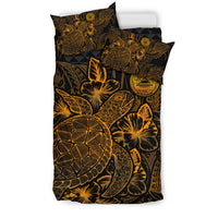 Polynesian Bedding Set - American Samoa Duvet Cover Set Gold Color - Polynesian Pride