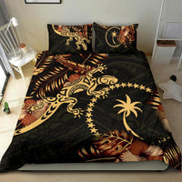 Polynesian Duvet Cover Set - Chuuk Duvet Cover Set Lizrad Lucky Black - Polynesian Pride