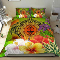 Guam Polynesian Bedding Set - Manta Ray Tropical Flowers (Reggae) - Polynesian Pride