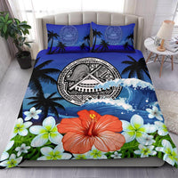 American Samoa Bedding Set Coat Of Arms Hibiscus - Polynesian Pride