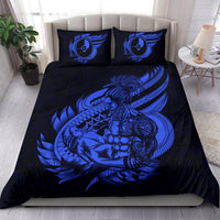 Polynesian Bedding Set - Yap Duvet Cover Set Father And Son Blue - Polynesian Pride