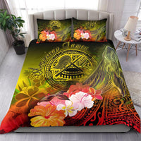 American Samoa Polynesian Bedding Set - Humpback Whale with Tropical Flowers - Polynesian Pride