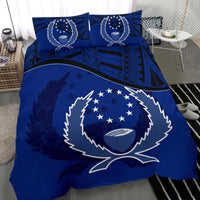Pohnpei Duvet Cover Set - Pohnpei Flag Dark Blue - Polynesian Pride