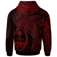 Guam Zip up Hoodie Humpback Whale & Coat of Arms Red - Polynesian Pride