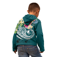 YAP Polynesian Zip up Hoodie Summer Plumeria (Turquoise) - Polynesian Pride