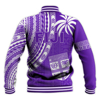 Fiji Rugby Sevens Baseball Jacket Fijian 7s Tapa Polynesian Purple LT13 - Polynesian Pride