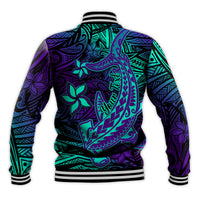 (Custom Personalised) Polynesian Baseball Jacket Purple Paradise Hawaiian Tribal Hammerhead Shark LT14 - Polynesian Pride