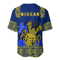 Niue Baseball Jersey Happy Constitution Day Niuean Hiapo Crab With Map LT14 - Polynesian Pride