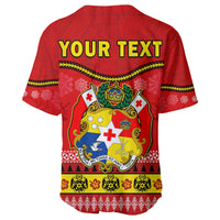 (Custom Personalised) Tonga Christmas Baseball Jersey Tongan Ngatu Kilisimasi Fiefia LT14 - Polynesian Pride