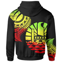 Tahiti Zip Hoodie Tahiti Tatau Reggae Patterns - Polynesian Pride