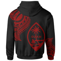 Guam Zip Hoodie Guam Tatau Red Patterns - Polynesian Pride