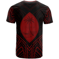 Guam T Shirt Guam Seal Tribal Red Color Patterns - Polynesian Pride