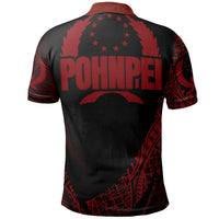Pohnpei State Polo Shirt Red Polynesian Patterns Sport Style - Polynesian Pride