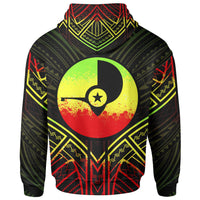 Yap State Zip Hoodie Yap State Seal Reggae Tribal Patterns - Polynesian Pride