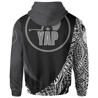 Yap State Hoodie White Polynesian Patterns Sport Style - Polynesian Pride