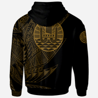 Tahiti Zip Hoodie Legends Are Born In Gold Color - Polynesian Pride