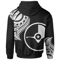 Yap State Custom Zip Hoodie Yap State Tatau White Patterns - Polynesian Pride