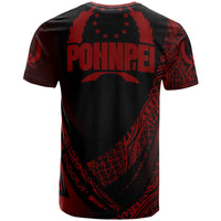 Pohnpei State T Shirt Red Polynesian Patterns Sport Style - Polynesian Pride