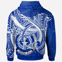 Northern Mariana Islands Hoodie Seal CNMI With Curve Patterns - Polynesian Pride