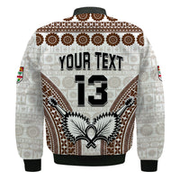Custom Text and Number Fiji Rugby Bati Bomber Jacket Proud Tapa Pattern LT13 - Polynesian Pride
