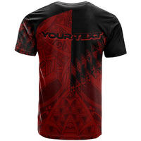Yap T Shirt Custom Red Color Symmetry Style - Polynesian Pride