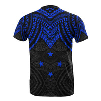 Pohnpei T Shirt Micronesian Pattern Blue Armor Style - Polynesian Pride