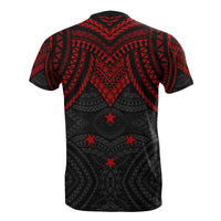 Pohnpei T Shirt Micronesian Pattern Red Armor Style - Polynesian Pride