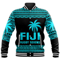 Fiji Rugby Sevens Baseball Jacket Simple Blue Style LT9 Unisex Blue - Polynesian Pride