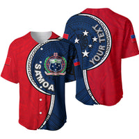 (Custom Personalised) Samoa Tribal Tattoo Baseball Jersey No.1 LT6 Red - Polynesian Pride