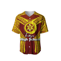 (Custom Personalised)Tonga High School Baseball Jersey Yellow Style LT6 - Polynesian Pride